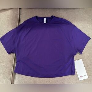 Lululemon Abrasion-Resistant Purple Training T-Shirt-Size 2-Petrol Purple